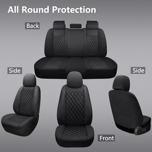 Premium Leather Car Seat Covers Full Set,Universal Fit for - Product Imagery