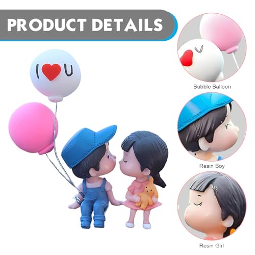 2 PCS Car Couple Dashboard Decorations, Kiss Cartoon Couple - Product Imagery