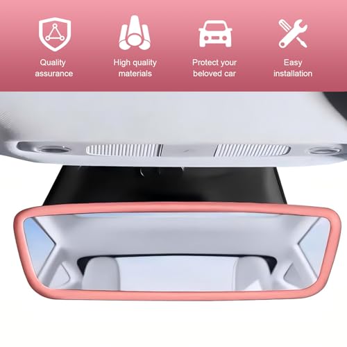 Car Rear View Mirror Protector Frame, Soft Silicone Auto - Product Imagery