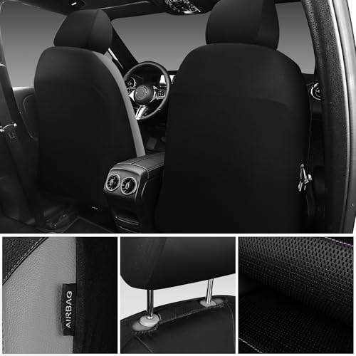 CAR PASS Leather Car Seat Covers Front Seats only, with Air Mesh - Product Imagery