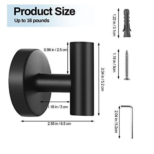 Kruodop Towel Hooks for Bathroom,2 Packs Wall Mount Towel - Product Imagery