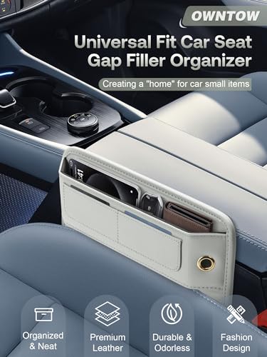 Universal Fit Premium Leather Car Seat Gap Filler Organizer, - Product Imagery