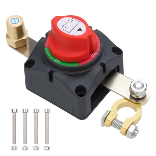 Top Post Battery Disconnect Switch, 250A 12-48V On/Off, - Product Imagery