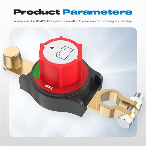 Top Post Battery Disconnect Switch, Malictele On/Off 12-48V - Product Imagery