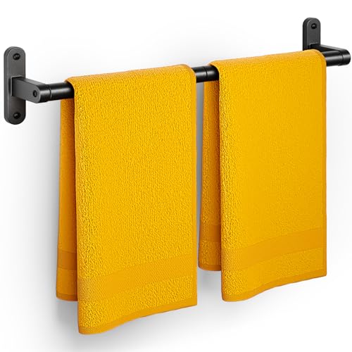 Powools Matte Black 24" Towel Rack, Rustproof Wall Mounted Towel - Product Imagery