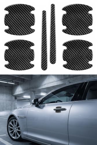 8 PCS Car Door Handle Scratch Protectors, Carbon Fiber Vehicle - Product Imagery