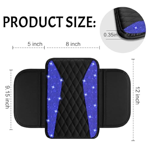 NBTEPEM Bling Car Center Console Cover, Leather Arm Rest Cover - Product Imagery