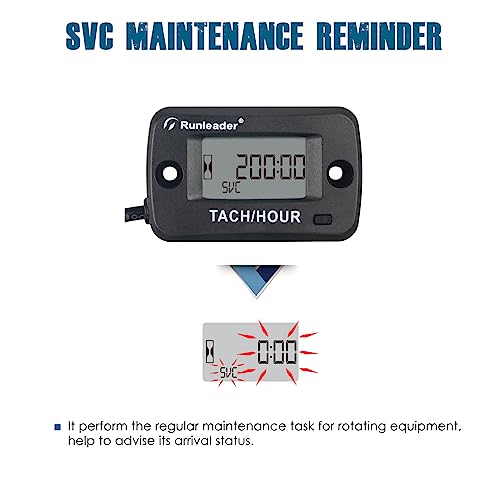 Runleader RL-HM019C Magnetic Pickup Tach/Hour Meter - Product Imagery