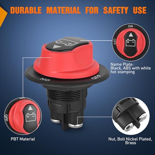 Nilight 50A Battery Disconnect Switch 12V-48V Power Cut Master - Product Imagery