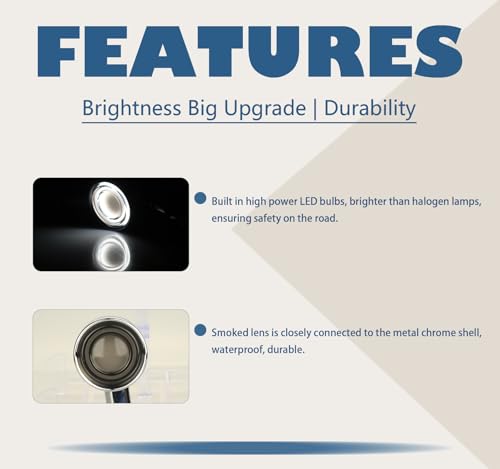 Motorcycle Front LED Turn Signals Universal Bullet Running - Product Imagery