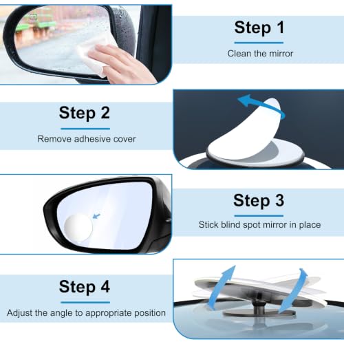 Blind Spot Mirrors 2 Pack, Frameless Side Mirror Blindspot - Product Imagery