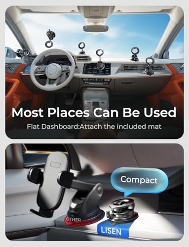 LISEN 2 Pack for Magsafe Car Mount, Magnetic Phone Holder for - Product Imagery