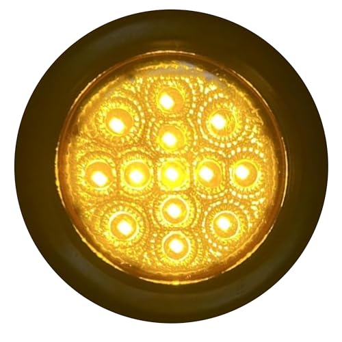 All Star Truck Parts 4 PC 2" Round Amber 13 LED Light Side - Product Imagery