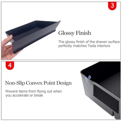 Jaronx For Tesla Model S/X Cubby Drawer Console Organizer - Product Imagery