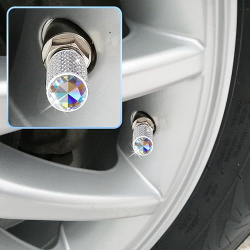 4Pcs Car Tire Valve Stem Caps Colorful Bling Car Accessories - Product Imagery