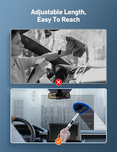 AstroAI 21" Extra-Long Windshield Cleaner Tool & Car Interior - Product Imagery