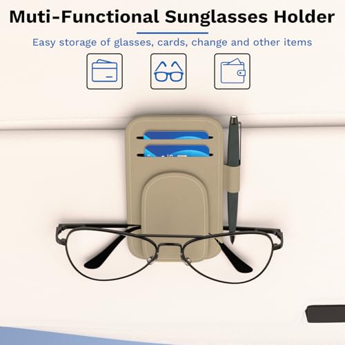BFXM Sunglass Holder for Car and Truck Sun Visor Organizer Car - Product Imagery