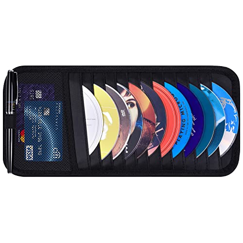 CD Visor Holder for Car, 12 DVD Sleeves Organizer Disc Storage - Product Imagery