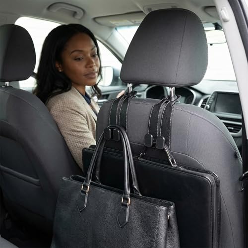 Car Headrest Hooks-4 Pack Heavy Duty Seat Hooks for Car - Product Imagery