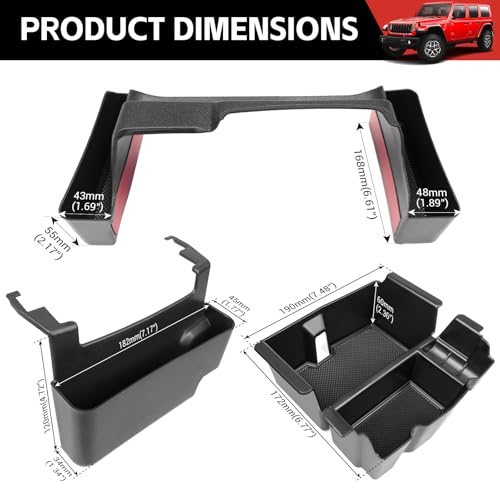 Center Console Gear Shift Organizer Fit for 2018-2025 Jeep - Product Imagery