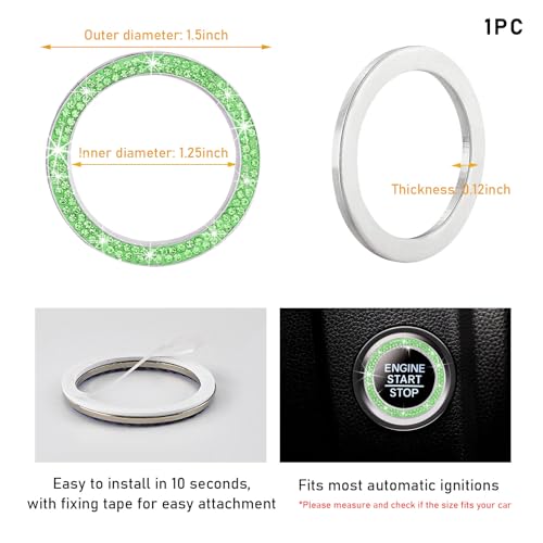 Kewucn Bling Crystal Double Rhinestone Car Engine Start - Product Imagery