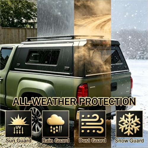 5ft Truck Cap Camper Shell for Honda Ridgeline 2006-2014 - Product Imagery