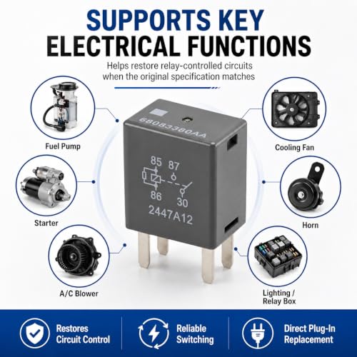 Relay 68083380AA (Set of 4) 12VDC 35A, 4 Pins SPST Automotive - Product Imagery