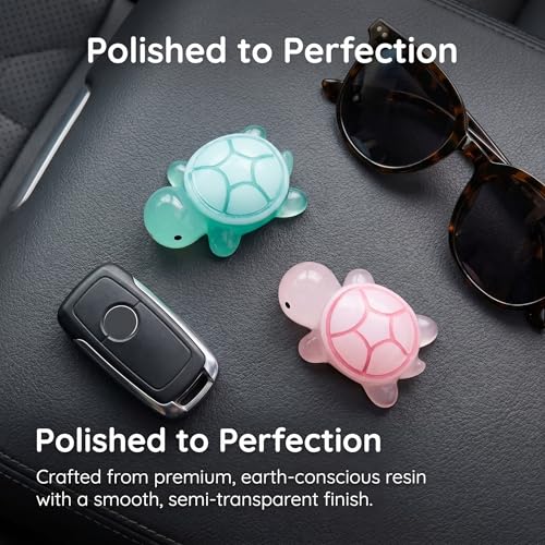 2PCS Cute Tortoise Car Dashboard Ornament, Luminous Mini Turtle - Product Imagery