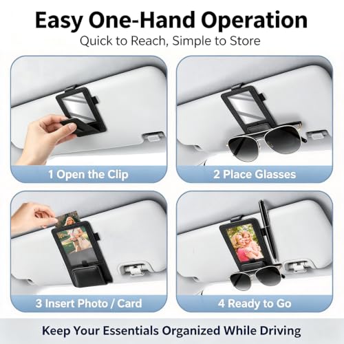 3 in 1 Sunglass & Photo Holder for Car, Universal Strong - Product Imagery