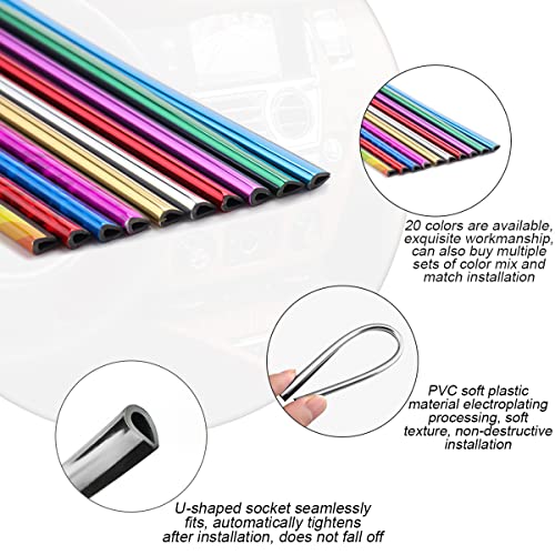 8sanlione 20PCS Waterproof Bendable Car Air Vent Trim Strips, - Product Imagery