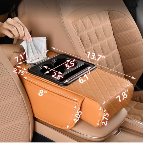 Car Armrest Cushion,5-in-1 Center Console Cover with 2 Storage - Product Imagery