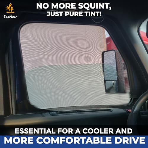 EcoNour Truck Side Window Shade (2 Pack) Mesh Sunshade for Semi - Product Imagery