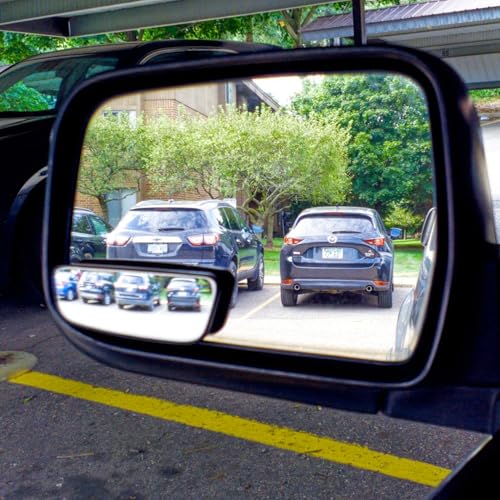 Ampper Rectangle Blind Spot Mirror, HD Glass ABS Housing Convex - Product Imagery