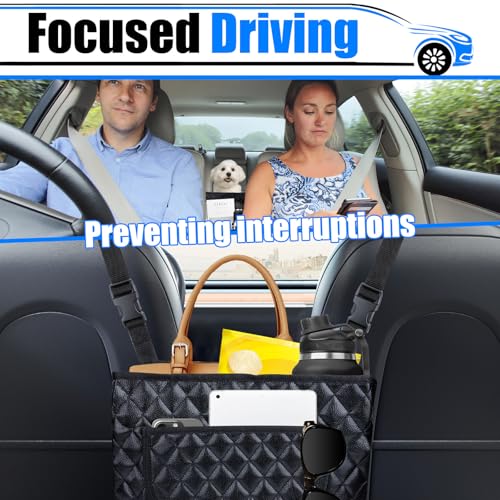 BFXM Car Purse Holder Between Seats, Leather Front Seat Car - Product Imagery