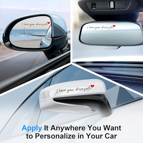 JUSTTOP 4PCS Car Decal,Decorative Rearview Mirror Sticker,I Love - Product Imagery