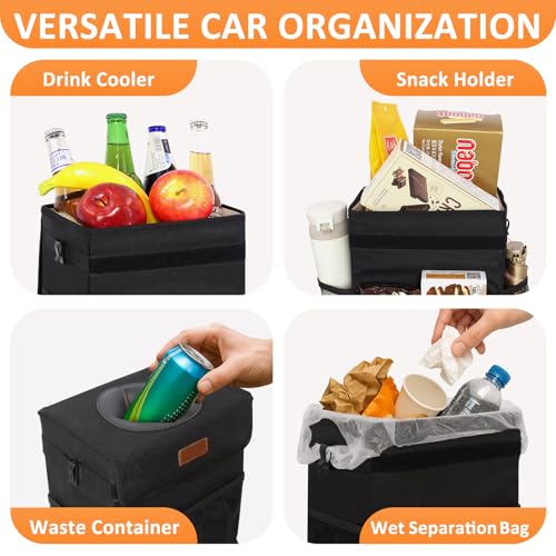 Vankor Car Trash Can with Lid Leak Proof Car Accessories for - Product Imagery