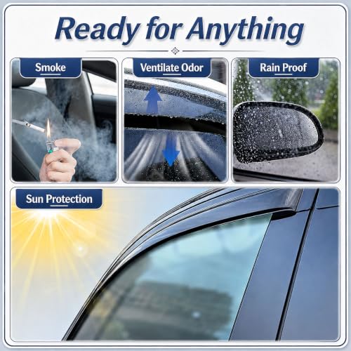 4PC Window Rain Guards fit 2020-2026 Ford Escape - Product Imagery