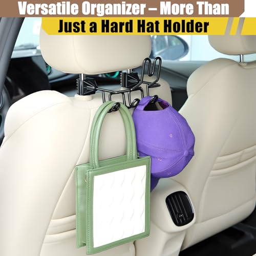 Hard Hat Holder for Truck Car Helmet Organizer, Triple Hooks, - Product Imagery