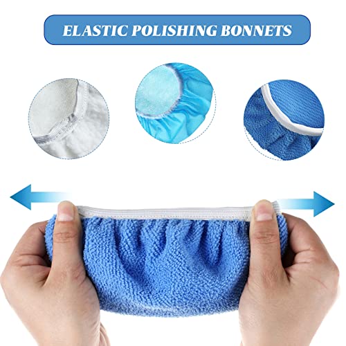 Mudder 20 Pcs 3-4 Inch Car Orbital Buffer Pads Polisher Bonnet, - Product Imagery