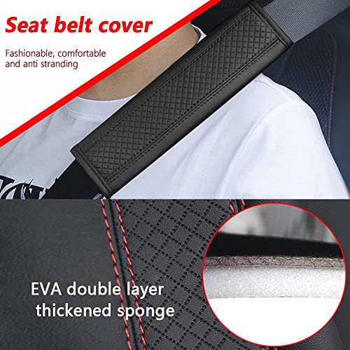 2PCS Car Seat Belt Cover Pad,Breathable Leather Seatbelt Covers - Product Imagery