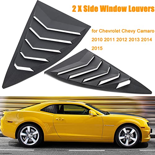 Side Window Louvers Matte Black Compatible with Chevrolet Chevy - Product Imagery