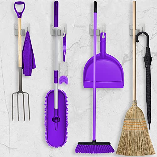 Broom Holder Wall Mount Screw Drilling, Sturdy Heavy Duty - Product Imagery