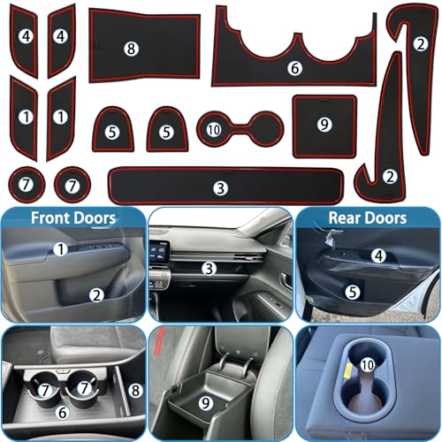 Center Console Liner for Hyundai Kona Accessories 2024 2025 2026 - Product Imagery