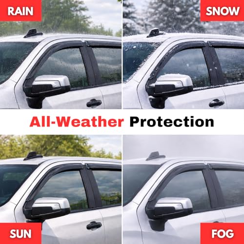KPY Rain Guards Fit for 2017-2026 Honda Ridgeline, Out-Channel - Product Imagery