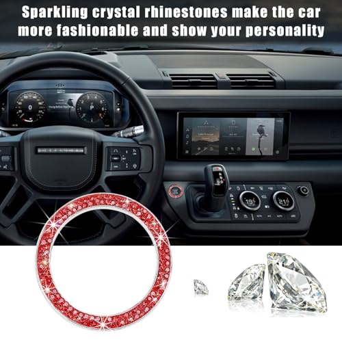 Kewucn Bling Crystal Double Rhinestone Car Engine Start - Product Imagery