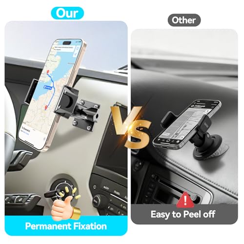 MAGJIEYX Car Phone Holder for Truck/Wall/Boat, Drill-Base Mount - Product Imagery