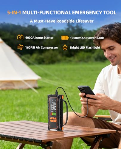 Battery Jumper Starter Portable, Jump Starter with Air - Product Imagery