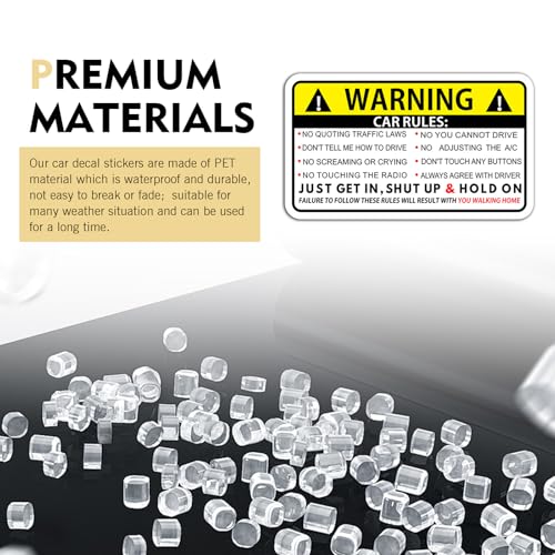 WZP 2PCS Car Safety Warning Rules Stickers, Funny Vinyl Bumper - Product Imagery
