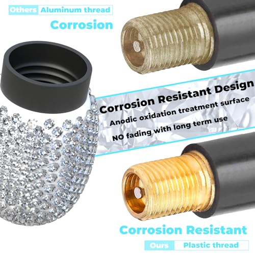 4Pcs Car Tire Valve Stem Caps Black Bling Tire Air Cap Car - Product Imagery