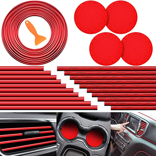 Frienda 25 Pack Universal Car Vent Trim Strips and Cup Mats Set, - Product Imagery